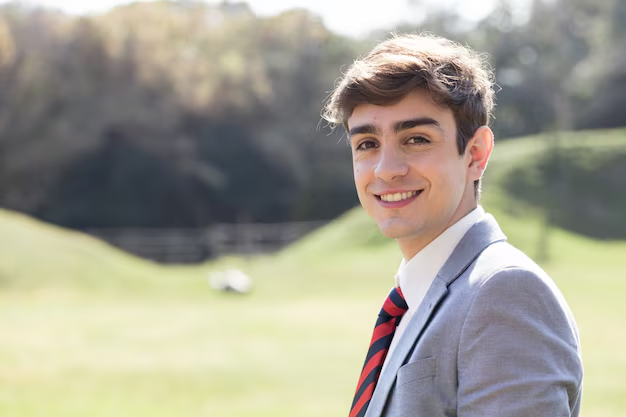 A young guy posing with a smile for his professional headshot