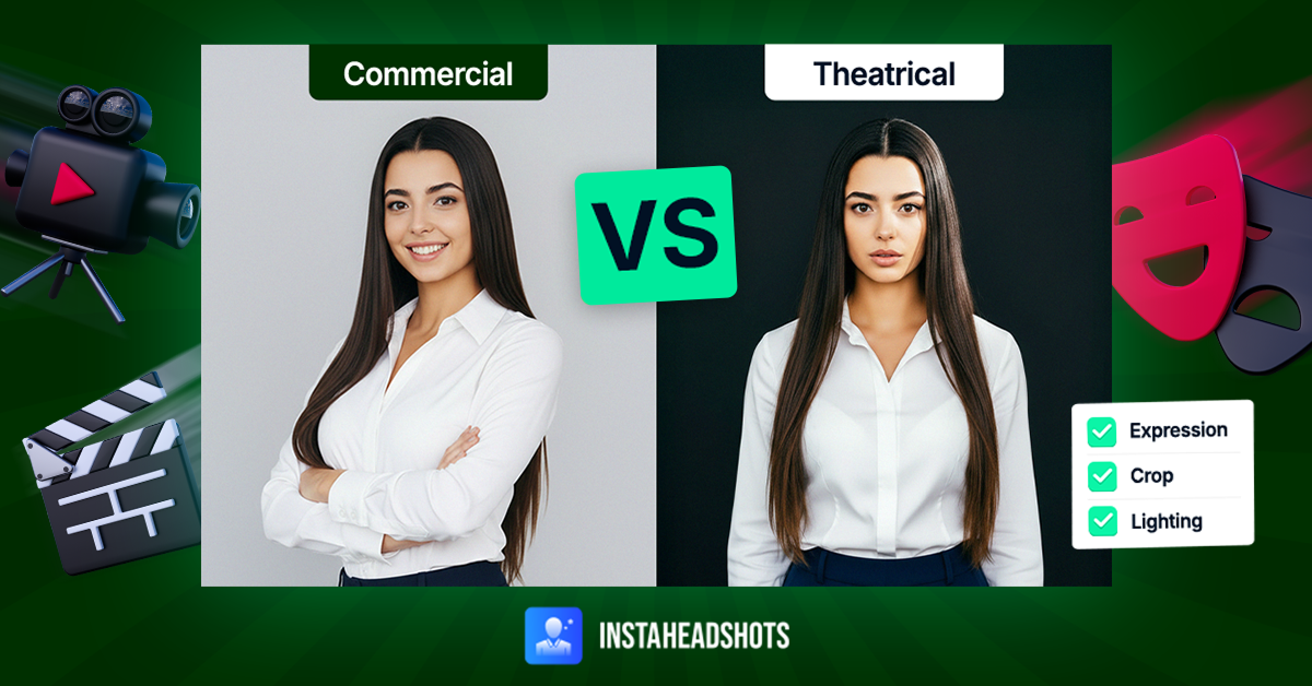 Theatrical Headshots vs. Commercial Headshots