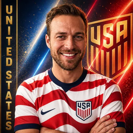 United States soccer fan — Fan card AI photo
