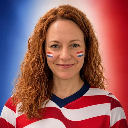 United States soccer fan photo — Portrait style
